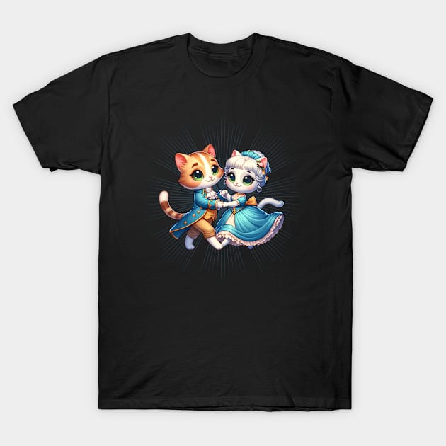 Cat Regency Couple dancing T-Shirt by MiniRex